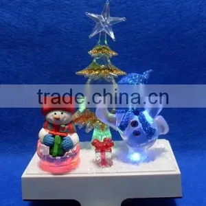 2015 Christmas Double Snowman Stocking Holder With Led thumbnail-1
