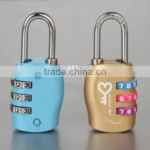Colored 3 Digit Zinc Alloy Decorative Travel Password Small Locks thumbnail-2