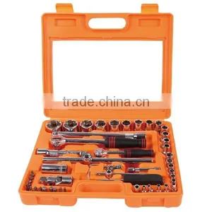 52 Pcs 1/4"&1/2" Drive Socket Wrench Set / Combination Tools Set thumbnail-1