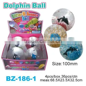 TPU Glitter Bouncing Ball With Dolphin thumbnail-1