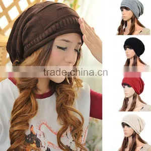 Cheap Knitting Wool Hip Hop Women Winter Knitted Beanie Hat thumbnail-1
