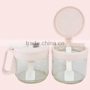 Glass Kitchen Seasoning Box Condiment Dispenser Set With Spoons thumbnail-4