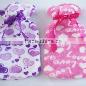 Factory Supply Directly Fleece Heart Design Hot Water Bottle Cover thumbnail-1