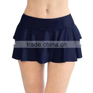 Padded Swimwear Bottoms Navy Double-Ruffle Skirted Bikini Bottoms Wholesale Bikinis Woman Swimwear 2017 Custom Swimwear thumbnail-1