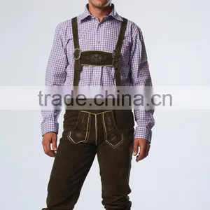 German Bavarian Oktoberfest Dark Brown Short Lederhosen thumbnail-1