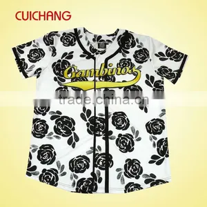 Baseball Jersey,Wholesale Polyester/spandex Heat Transfer Printing Custom Design Fashion Custom Design Baseball Jersey thumbnail-3