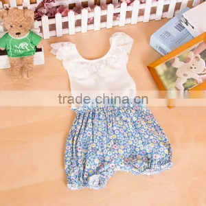 Importing Baby Clothes From China Summer Toddler Floral Bodysuit Lace Baby Romper thumbnail-4