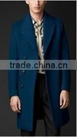 2014 Winter Season Navy Color Formal Occasion Slim Fit Mens Cashmere Men Coat thumbnail-1