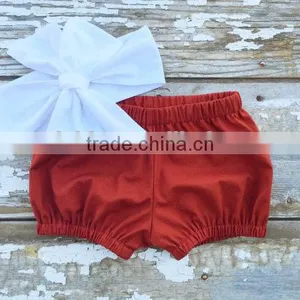 Red Gingham Cute Bloomer With Navy Bowknot Headband Set New Born Baby Clothes Set thumbnail-4