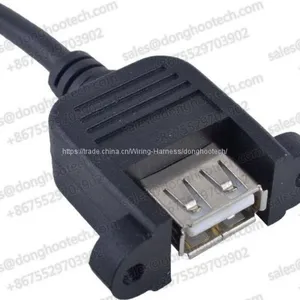 High Quality USB Female Screw Lock Panel Mount Industrial Grade USB Extension Cables thumbnail-1