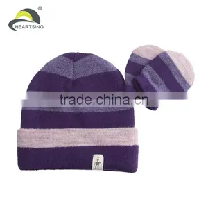 Kids Cotton Hand Knitted Woolen Caps Fashion Winter Hats And Caps With Pom thumbnail-1