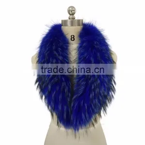 Myfur Luxury Royal Blue Raccoon Back Fur Thick Part Fur Collar Wholesale thumbnail-1
