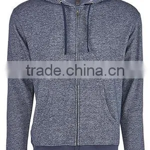 Next Level Apparel Unisex Denim Fleece Full-Zip Hoody - Made From 52% Cotton and 48% Polyester Heathered Fleece thumbnail-4