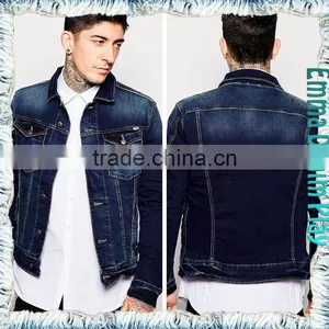 2016 New Brand Hot Sale Indigo Jean Mens Silver Button Jackets Coats thumbnail-2