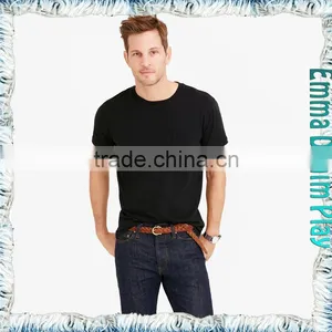 2017 Mens Solid Black Colorfast Blank Organic Cotton Round Neck T-Shirt thumbnail-1