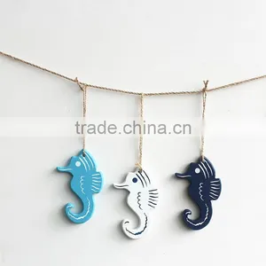 Home Furnishing Seahorse Wall Hangings Wood Decor Art Craft thumbnail-1