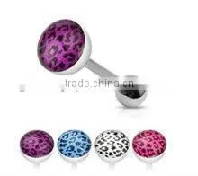 Leopard Zebra Animal Print Tongue Ring Body Jewelry thumbnail-1