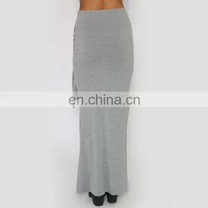 Women Clotheses New Fashion Women Long Skirt in Grey thumbnail-6