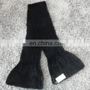High Quality Knitted Black Mink Fur Scarf European Style thumbnail-3