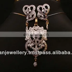 Cubic Zircon Pendant Necklace Exporter, Wedding Pendant Necklace Manufacturer thumbnail-3