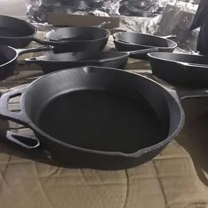 Hiseph Cast Iron Pan Skillet 3 Set With Handle HS-4 12 thumbnail-3