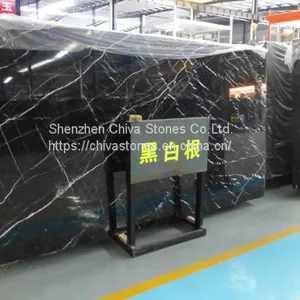 Cheap Black Marble Countertop Black Marquina Marble With White Veins Nero Marquina Black Floor Tiles and Marbles thumbnail-1