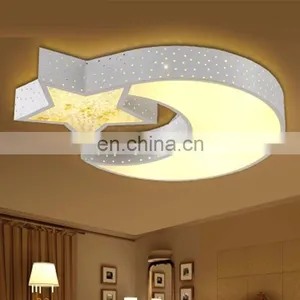 Creative Warm Room Living Room Bedroom Light Decorative Crystal Star Moon Led Ceiling Lamp for Children'S Room thumbnail-4