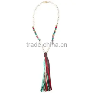 Handmade Wooden Beads Tassel Necklace Custom Wood Bead Necklaces thumbnail-2