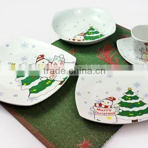 Square Porcelain Dinner Set With Flower Decal 16 Pcs Ceramic Porcelain Dinner Set With Plate and Cup and Saucer thumbnail-2