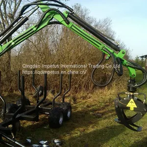 3ton Log Trailer With Crane thumbnail-2