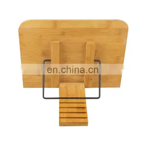 Bamboo Wood Modern Office Cooking Storage Bookstand Book Holder thumbnail-2