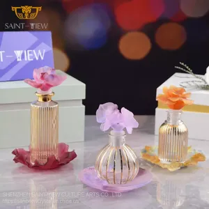 Gilding Evening Party Event Luxury Antique Refillable Cute Wholesale Empty Glass Round Square Perfume Bottle thumbnail-2