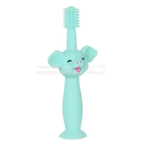 Wholesale Cheap Green Soft Silicon Replace Head Silicone Baby Toothbrush thumbnail-1