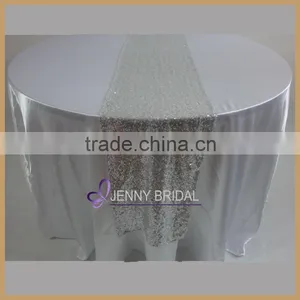 TR064#1 Elegant Hand Made Silver Sequins Wedding Table Runners Quality Choice thumbnail-2