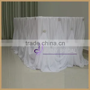 TC106 Hot Sale White Chiffon Cinderalla Table Skirt for Weeding thumbnail-2