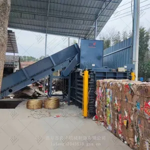 Heavy Duty Paper Cardboard and Film Horizontal Hydraulic Baler thumbnail-2