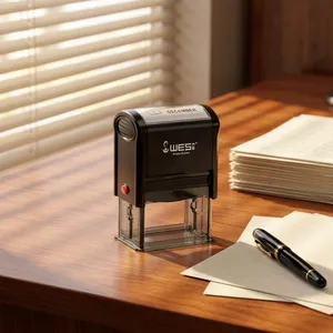 WES Plastic Self-Inking Stamp 24x41mm Quick Turnaround Custom Return With Personalized Text and Logo for Office Efficiency thumbnail-1