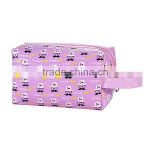 Fashion Mustache Glasses PU Printed Makeup Bag Black Popular Large Capacity Cosmetic Bags thumbnail-3