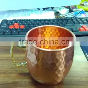 18oz Hammered Pure Copper Mug, Moscow Mule. thumbnail-1