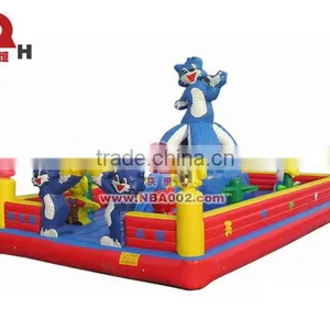 QHIC06 Naughte Blue Cats Children Inflatable Castle for Sale thumbnail-1
