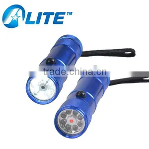 8 + 1 LED Aluminum Case 8 LED Flashlight With Laser Pointer thumbnail-1