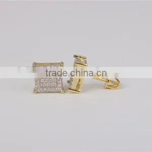 Hip Pop Jewelry Fashion Stud Earring 925 Silver Square Shape thumbnail-5