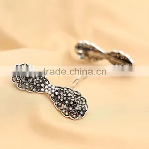 Trendy Hair Barrettes Purple Crystal Rhinestone Bridesmaid Wedding Party Fashion Flower Hair Clip Jewelry thumbnail-6