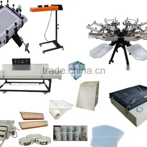 Micro Registration 6 Color 6 Station Manual T-shirt Silk Screen Printing Equipment With Conveyor Dryer thumbnail-1