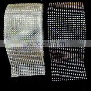 Cheap 24 Rows Crystal Strass Roll, Elasitc Stretch Trimming Rhinestone Roll thumbnail-4
