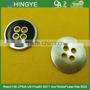 28mm Black Enamelled 4 Holes Metal Sew-on Button For Ladies Wear -- MS34727 thumbnail-1