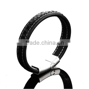 Bracelets Men Leather Stainless Steel Accessory Personalized 2016 Innovative Product thumbnail-1