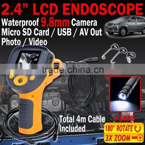 Recordable Endoscope DVR Borescope 4m Cable Video 9.8mm 2.4" Inspection Camera thumbnail-2