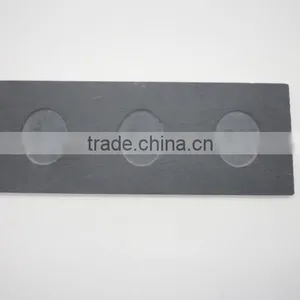 [factory Direct] 26.5x10cm Cut Edge Rectangle Slate Coaster With 3 Notches And 3 Cups Item BD-26P510D1AK thumbnail-2
