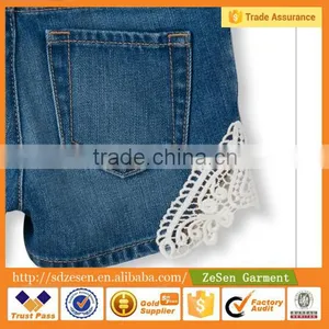 Children Hot Pants Lace Jeans Denim Shorts thumbnail-4